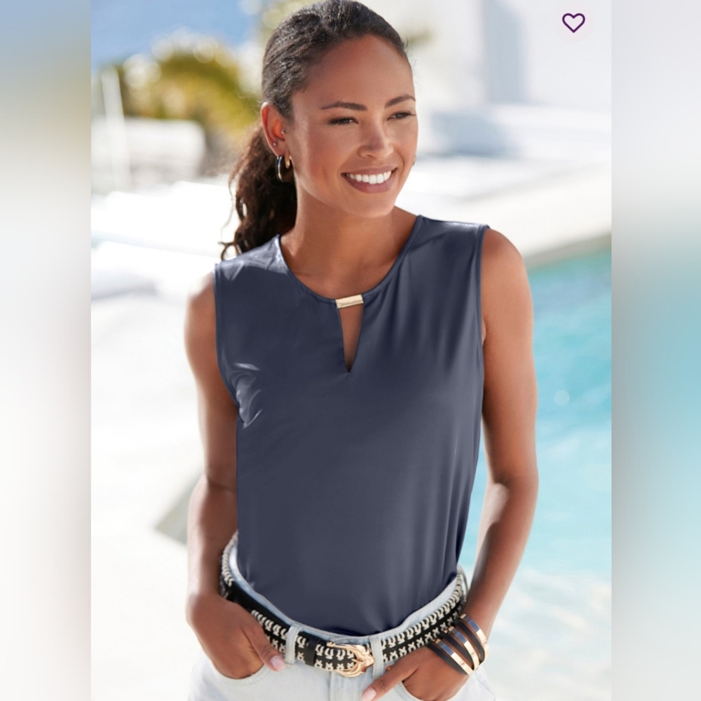 Lascana Sleeveless Navy Top